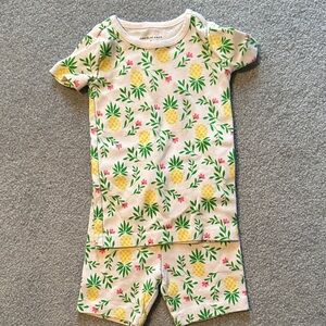 Janie and Jack Pineapple Print Pajama Set - Yellow and Green